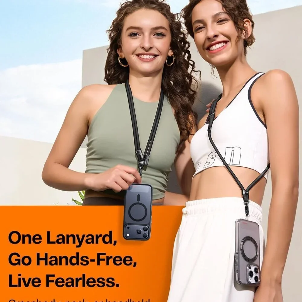 TORRAS Phone Lanyard Crossbody 2 Phone Tabs, Adjustable Anti Theft Phone Strap